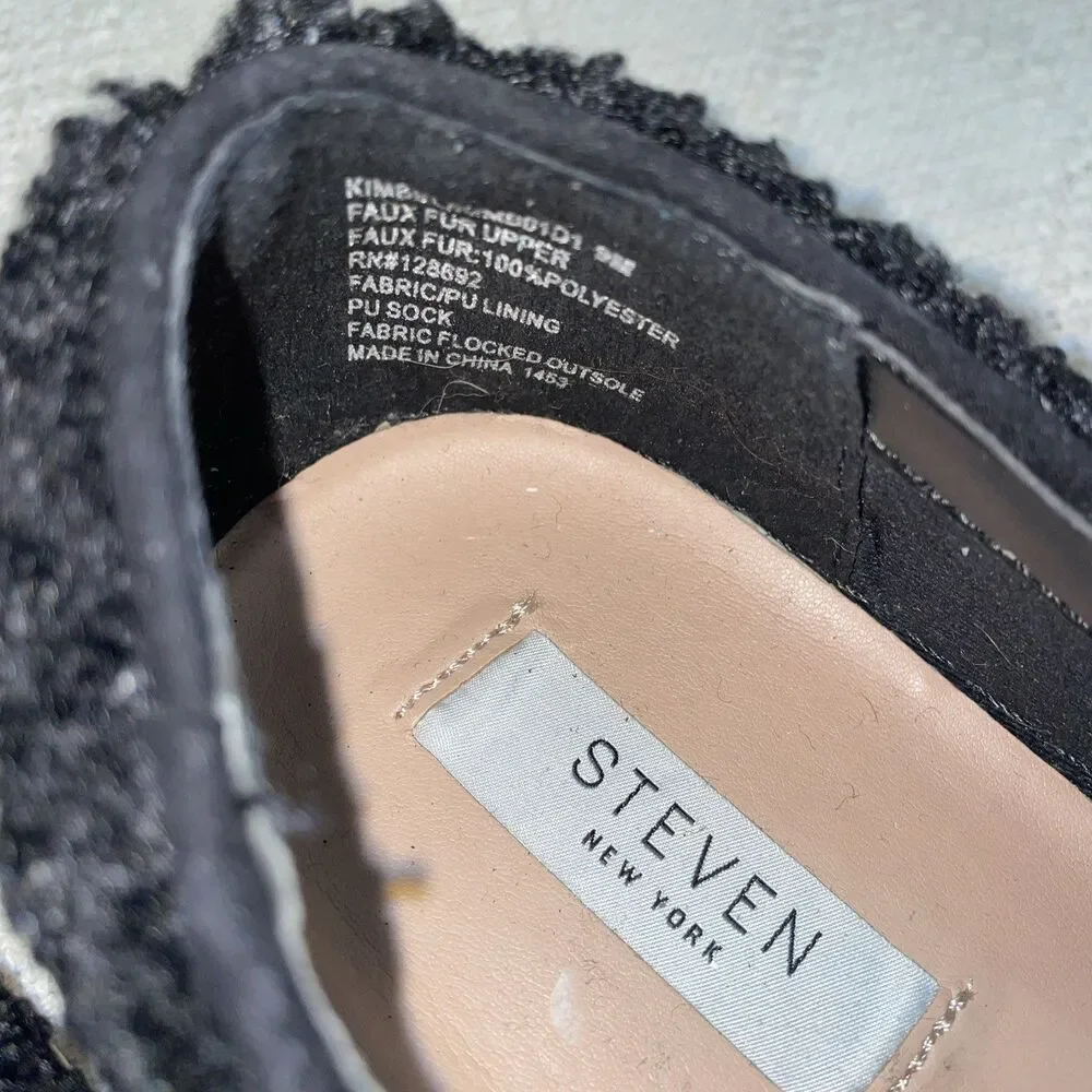 Steven New York Women’s Comfort Shoes Size 9 M Black Faux Fur Going Out Party